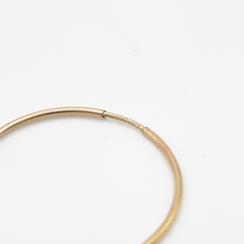 5 - 9ct gold Hoop earrings 30mm diameter  1.3g