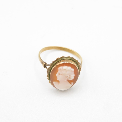 57 - 9ct gold Cameo ring size P  2.6g