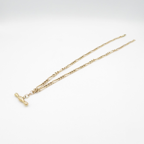 90 - 9ct gold chain necklace with T bar 50cm long  8.9g