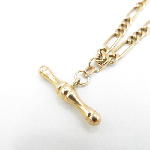 90 - 9ct gold chain necklace with T bar 50cm long  8.9g