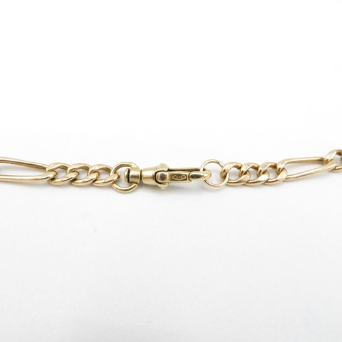 90 - 9ct gold chain necklace with T bar 50cm long  8.9g