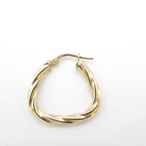 93 - 9ct gold twisted hoop earrings  1.4g