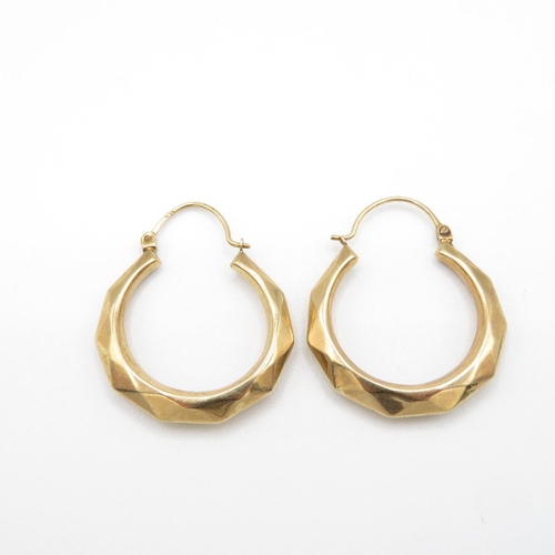 94 - 9ct gold large Creole earrings  2.4g