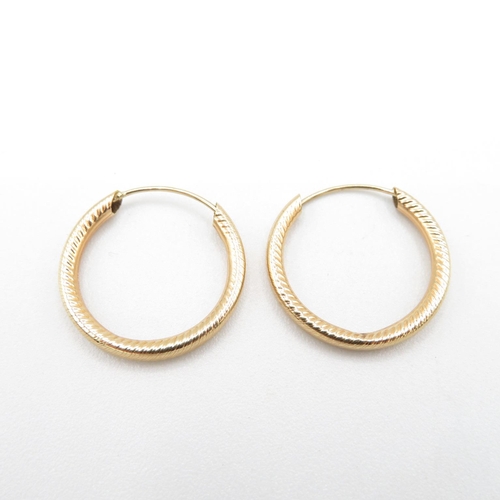 95 - 9ct gold hoop earrings  1g