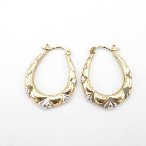 99 - 9ct gold Creole earrings  1.4g