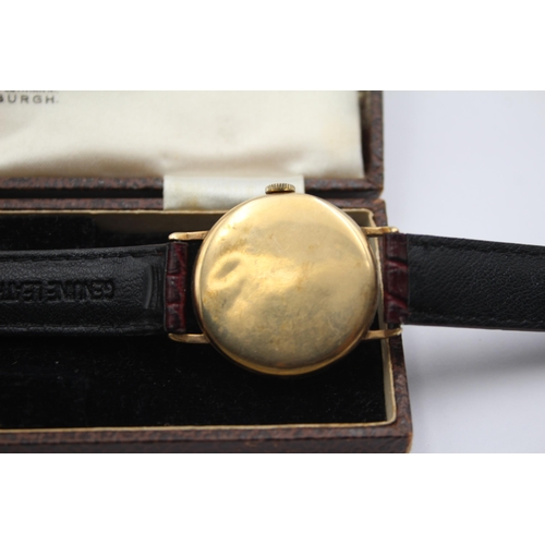 219 - Vintage Gents J. W. BENSON 9ct Gold Cased C.1940s WRISTWATCH Hand-Wind WORKING