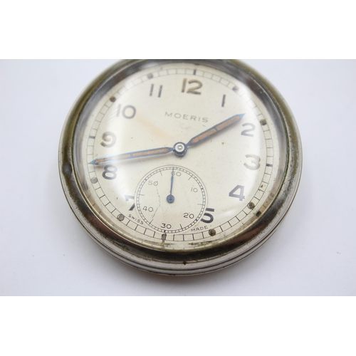 221 - Vintage Gents MOERIS G.S.T.P WWII Military Issued POCKET WATCH Hand-Wind WORKING