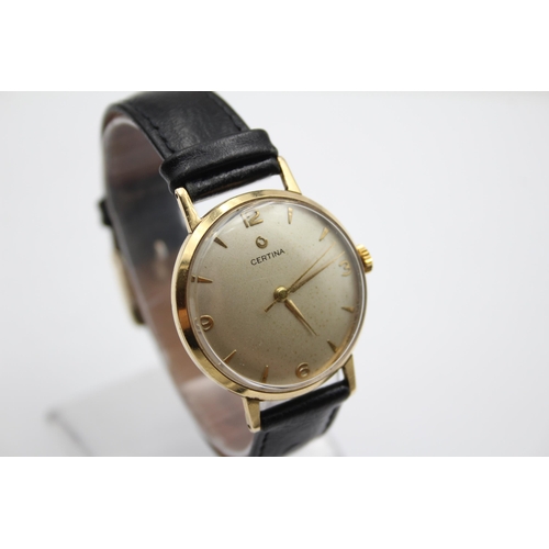 235 - Vintage Gents CERTINA 9ct Gold Cased WRISTWATCH Hand-Wind WORKING