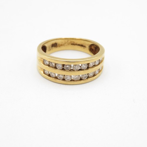 149 - 18ct gold and diamond ring size O  5.2g