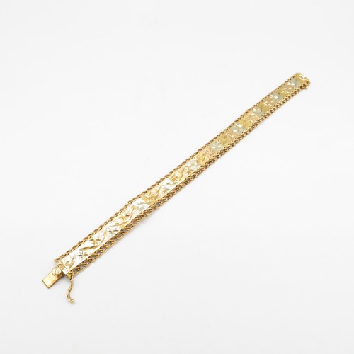 151 - 18ct gold Tri-colour bracelet 20cm long  22.9g