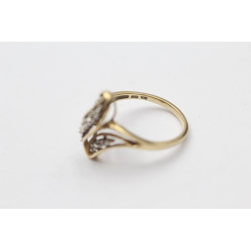 127 - 9ct Gold Diamond Dress Ring (2.2g) Size M