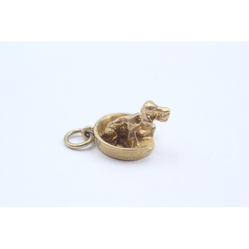 137 - 9ct Gold Sitting Puppy Pendant (3.5g)