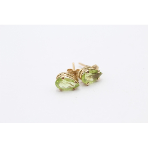 149 - 3x 9ct Gold Gemstone Set Stud Earrings Inc. Diamond, Emerald, Diopside & Peridot (2.6g)