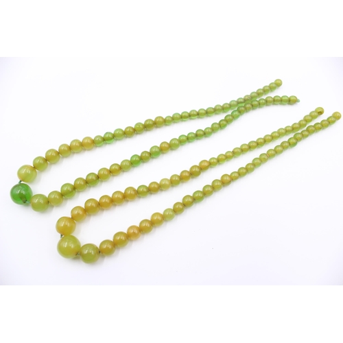 157 - Two Apple juice Bakelite Bead Necklaces For Restringing (38g)