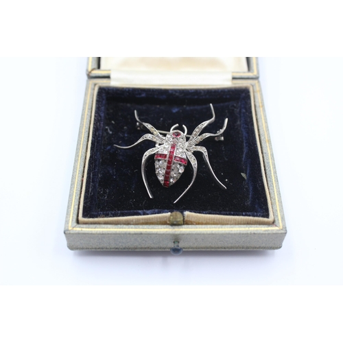 169 - An Art Deco Paste Set Spider Brooch (56g)