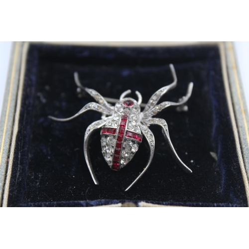 169 - An Art Deco Paste Set Spider Brooch (56g)