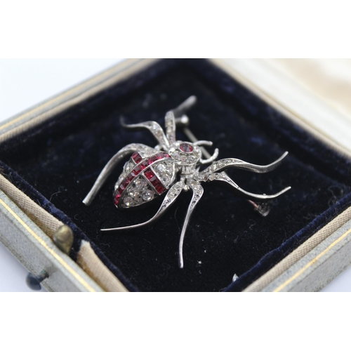 169 - An Art Deco Paste Set Spider Brooch (56g)