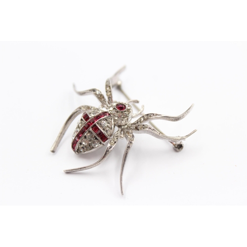 169 - An Art Deco Paste Set Spider Brooch (56g)