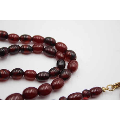 170 - Two Single Strand Bakelite Bead Necklaces (56g)