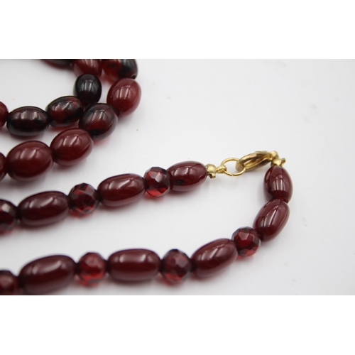 170 - Two Single Strand Bakelite Bead Necklaces (56g)