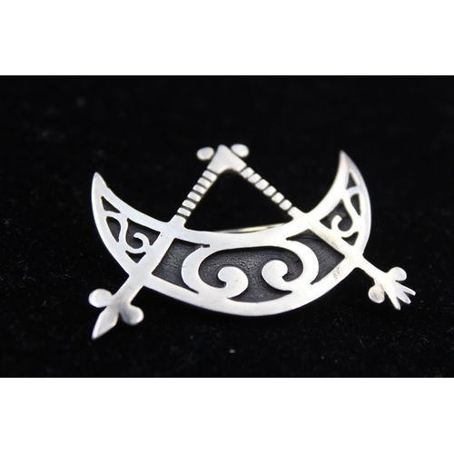 173 - Two Silver Celtic Design Brooches By Ola Gorie (25g)