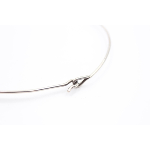 183 - A Mid Century Modernist Silver Leaf Torque Necklace (43g)