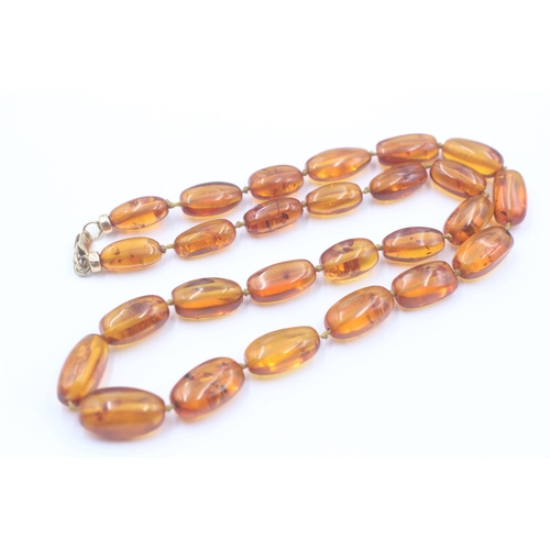 38 - 9ct Gold Clasp Baltic Amber Single Strand Necklace (20.2g)