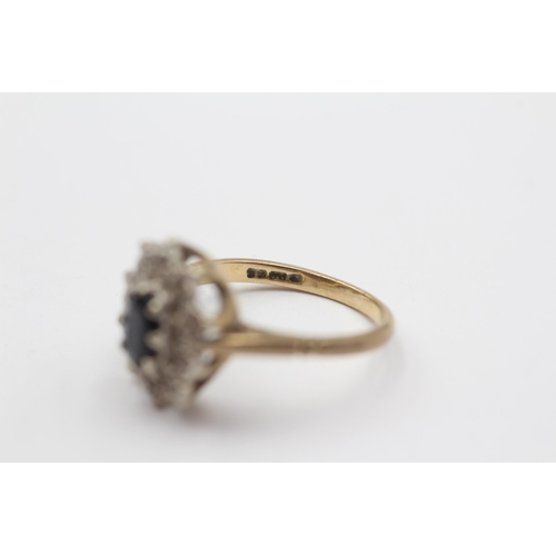 39 - 9ct Gold Diamond & Sapphire Dress Ring (3g) Size M