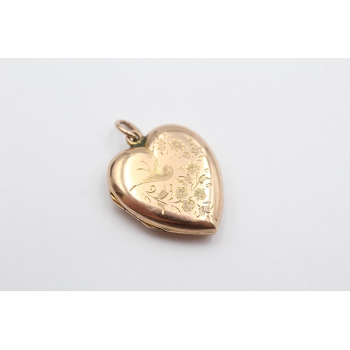 80 - 2 X 9ct Gold Back & Front Heart Locket Pendants (6.9g)