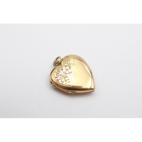 80 - 2 X 9ct Gold Back & Front Heart Locket Pendants (6.9g)