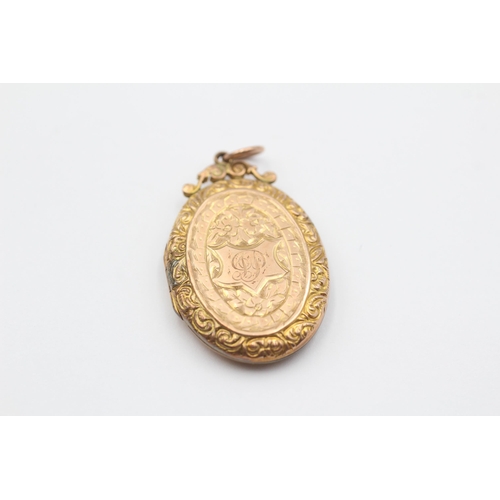 82 - 2 X 9ct Gold Back & Front Antique Locket Pendants (13.6g)