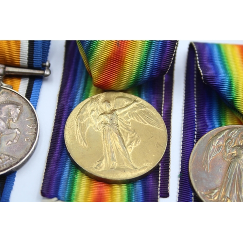 201 - 2x WW1 Medal Pairs & Original Long Ribbons, Pte Skelding DLI & Pte C. Rowell L.I