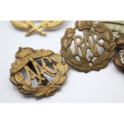 208 - 10 x Military Cap Badges Inc Gordons, RAF, REME Officers, Etc