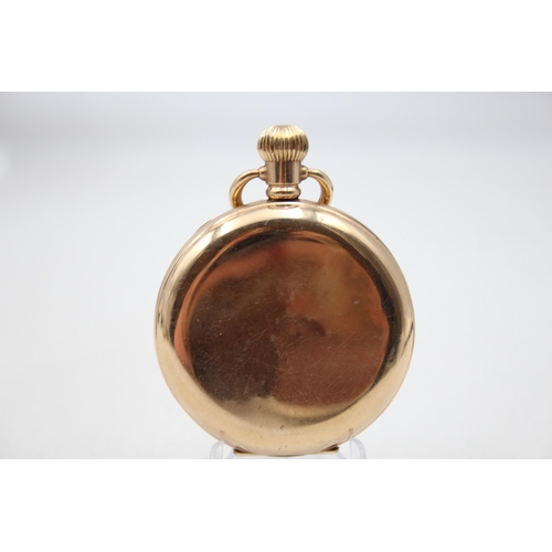 210 - WALTHAM Gent's Rolled Gold Full Hunter POCKET WATCH Hand-wind WORKING Clean