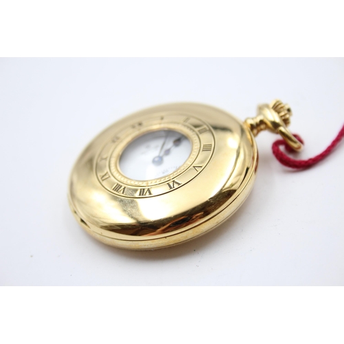 211 - MARVIN REVUE Gent's Gold Tone Half Hunter POCKET WATCH Hand-wind WORKING Clean