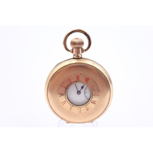 212 - ELGIN Gent's Rolled Gold Half Hunter POCKET WATCH Hand-wind WORKING