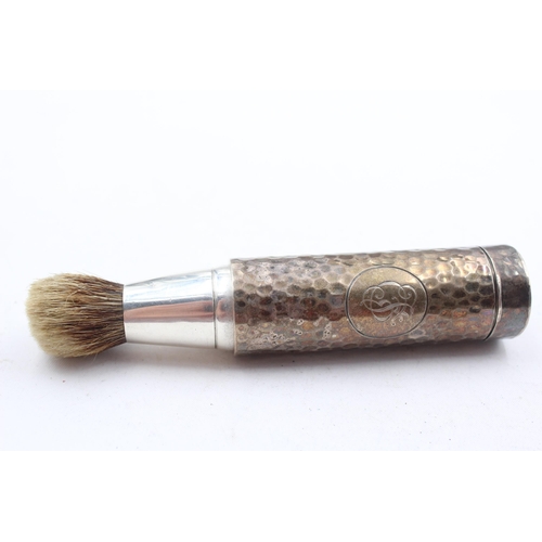 220 - Antique Hallmarked London STERLING SILVER Gents Travel Shaving Brush (71g)