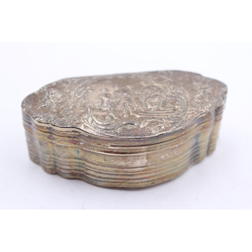 222 - Antique Victorian 1897 Sheffield STERLING SILVER Figural Snuff Trinket Box 127g