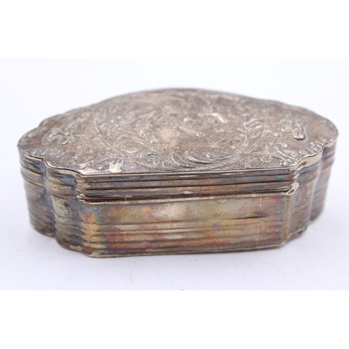 222 - Antique Victorian 1897 Sheffield STERLING SILVER Figural Snuff Trinket Box 127g