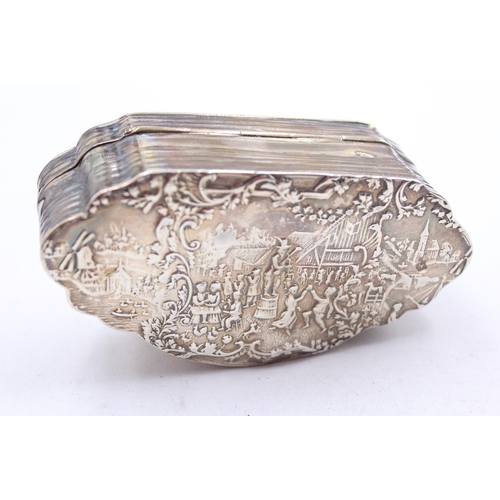 222 - Antique Victorian 1897 Sheffield STERLING SILVER Figural Snuff Trinket Box 127g