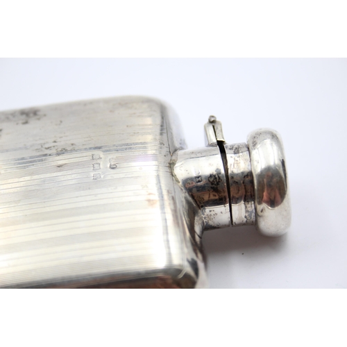 223 - Antique Hallmarked 1922 Birmingham STERLING SILVER Gents Hip Flask (123g)