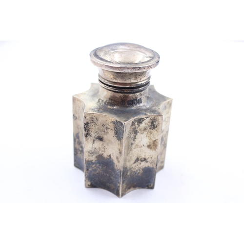 232 - Antique Hallmarked 1913 London STERLING SILVER Vanity Jar / Bottle (130g)