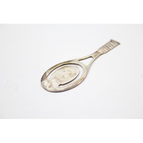 235 - Vintage 1994 Birmingham STERLING SILVER Wimbledon Tennis Racket Bookmark (3g)