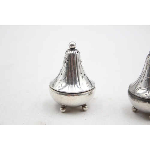 238 - 2 x Vintage GEORG JENSEN .925 STERLING SILVER Denmark Salt & Pepper Shakers 51g