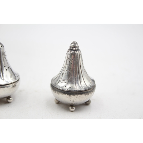 238 - 2 x Vintage GEORG JENSEN .925 STERLING SILVER Denmark Salt & Pepper Shakers 51g