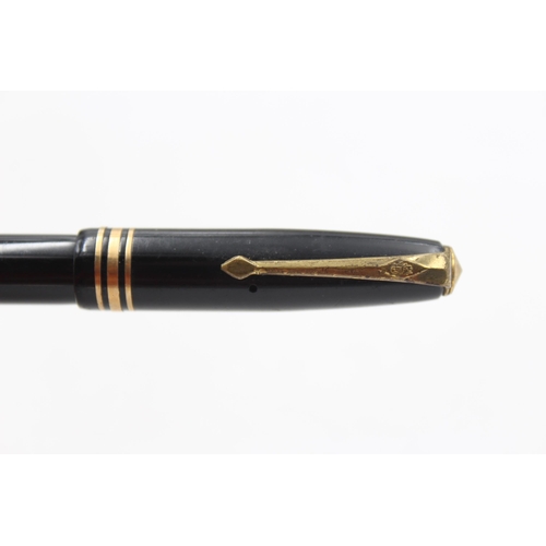 263 - Vintage CONWAY STEWART 36 Black FOUNTAIN PEN w/ 14ct Gold Nib WRITING