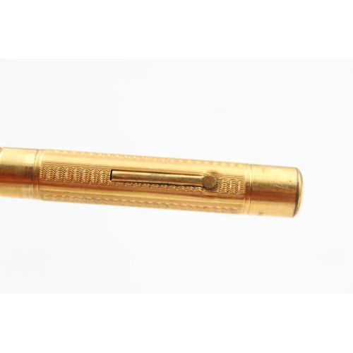 272 - Vintage MABIE TODD Swan Pen Gold Plated FOUNTAIN PEN w 14ct Gold Nib WRITING 16g