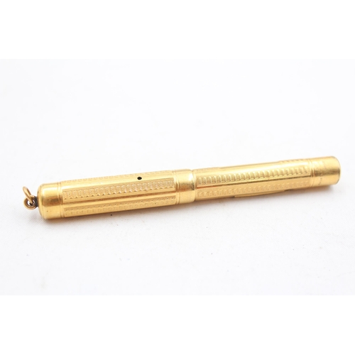 272 - Vintage MABIE TODD Swan Pen Gold Plated FOUNTAIN PEN w 14ct Gold Nib WRITING 16g