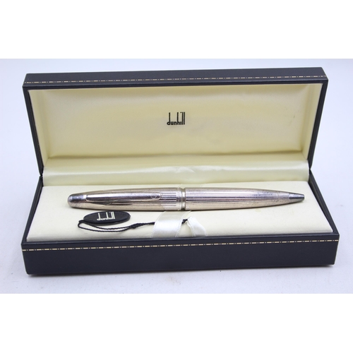 273 - Alfred DUNHILL Silver Plated Ballpoint Pen / Biro WRITING In Original Box (42g)