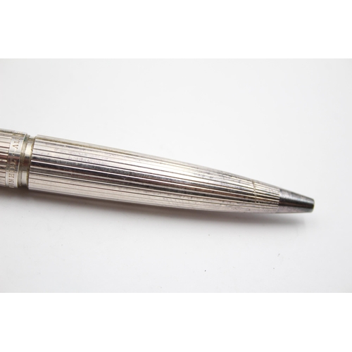 273 - Alfred DUNHILL Silver Plated Ballpoint Pen / Biro WRITING In Original Box (42g)